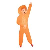 Orange pajama boy icon, cartoon style vector