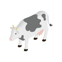 icono 3d isométrico de vaca manchada vector