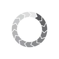 Geometric circle of separated segment arrows icon vector