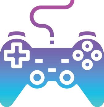 accesorio de computadora de juego de joystick - icono sólido degradado vector