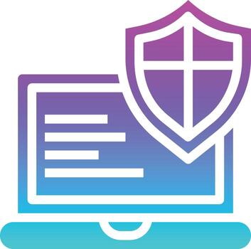 antivirus protect guard computer accessory - gradient solid icon vector