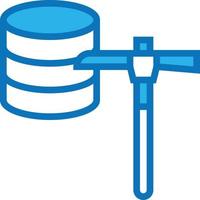 desarrollo de software de integración de datos mineros - icono azul vector