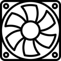 fan cooler cold computer accessory - outline icon vector