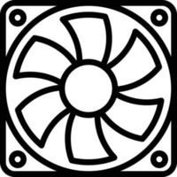 fan cooler cold computer accessory - outline icon vector