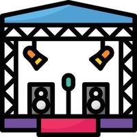 concert music stage tour entertainment - filled outline icon vector