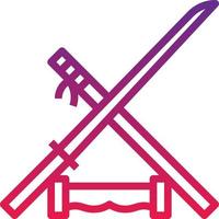 katana samurai blade weapon japan - gradient icon vector