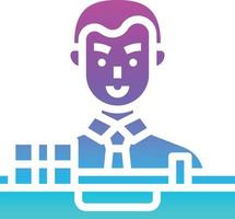 bank teller male avatar money banking - solid gradient icon vector