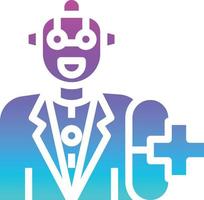 pharmacy robot ai artificial intelligence - solid gradient icon vector