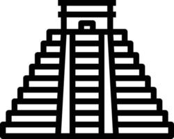 chichen itza mexico landmark building - outline icon vector