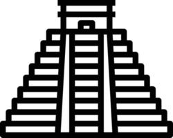 chichen itza mexico landmark building - outline icon vector