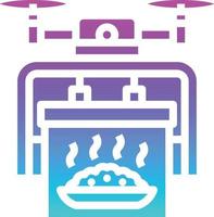 drone flying aerial food delivery - solid gradient icon vector