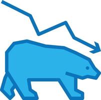 bear down stock investment market - blue icon vector