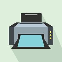 Grey printer icon in flat style vector