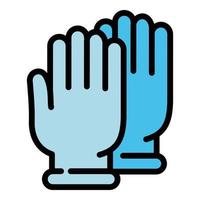 Forensic laboratory gloves icon, outline style vector