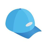 Blue baseball hat isometric 3d icon vector