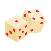 White dice isometric 3d icon vector