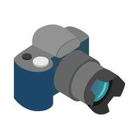 Camera icon, isometric 3d style vector