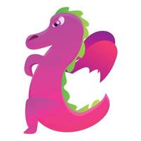 Dragon icon, cartoon style vector