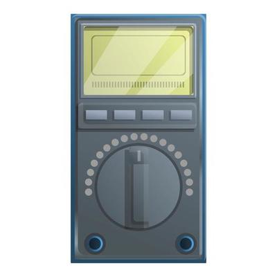 Test multimeter icon, cartoon style