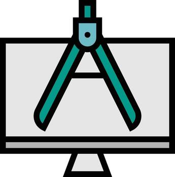architecture structure preference software development - filled outline icon vector