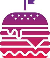 restaurante de comida de hamburguesas - icono de gradiente sólido vector