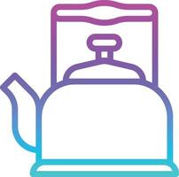 tetera hervir agua caliente cocina - icono degradado vector