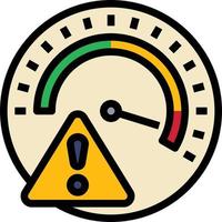 risk measure guage warning alert - filled outline icon vector