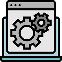 development software engineering preference setting - filled outline icon vector