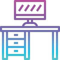 table computer station desk accessory - gradient icon vector