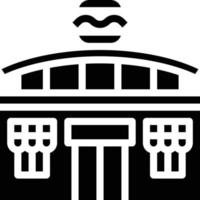 restaurant fast food hamburger eat building - solid icon vector
