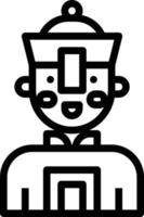 ghost chinese dead avatar china - outline icon vector