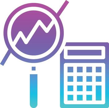 gráfico de estadísticas analíticas de contabilidad banca - icono de gradiente sólido vector