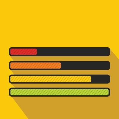 Progress loading bar icon, flat style