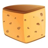 icono de queso marrón, estilo de dibujos animados vector