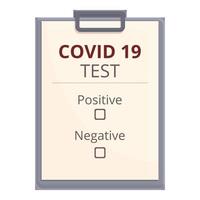 Test covid result icon, cartoon and flat style vector