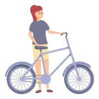 Bicycle teacher icon cartoon vector. Autumn travel vector