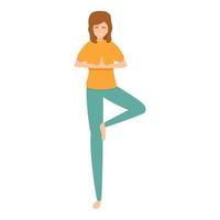 Pilates icon, cartoon style vector