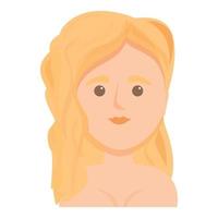 Attractive blonde icon, cartoon style vector