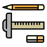 icono de dibujo de instrumento de arquitecto, estilo de esquema vector