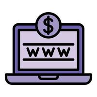 Online cash icon outline vector. Money payment vector