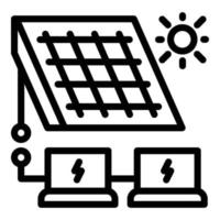 Solar panel energy solution icon, outline style vector