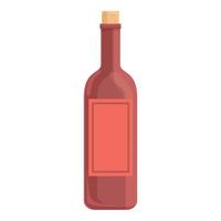 Red wine bottle icon cartoon vector. Aperitif party vector