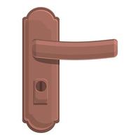 Old door handle icon, cartoon style vector