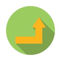 Arrow right-up icon, flat style vector