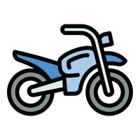 icono de ciclomotor retro, estilo de esquema vector