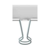 Binder clip icon, realistic style vector