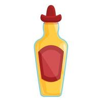 Tequila bottle icon cartoon vector. Glass shot vector