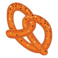 German pretzel icon, isometric style vector