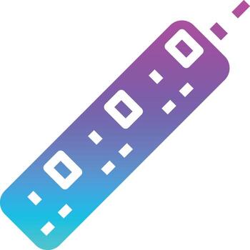 extension lead hub computer accessory - gradient solid icon vector