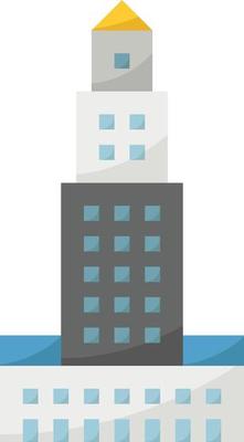 tower hotel skyscraper town building - flat icon